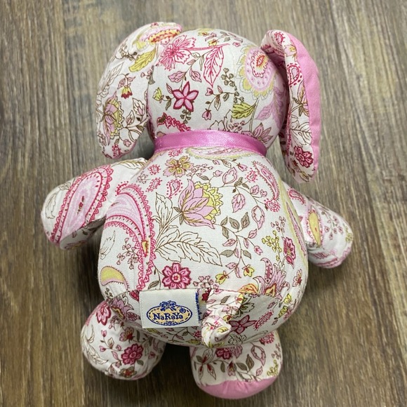 NaRaYa Pink Floral Paisley Elephant Stuffed Animal Plush Toy Rare Soft Kids Gift - Picture 6 of 8